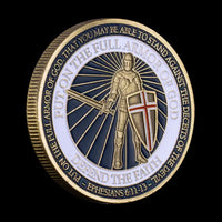Thumbnail for Put On The Full Armor Of God Challenge Coin For Christian Defend The Faith Gold Plated Commemorative Coins