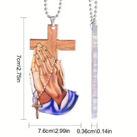 Thumbnail for Unique Christian Cross Car Interior Rearview Mirror Pendant - Perfect for Home Wall Decoration & Car Keychain Accessories!