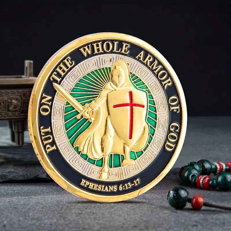 Unlock the Power of Prayer with the Put On The Whole Armor Of God Challenge Coin