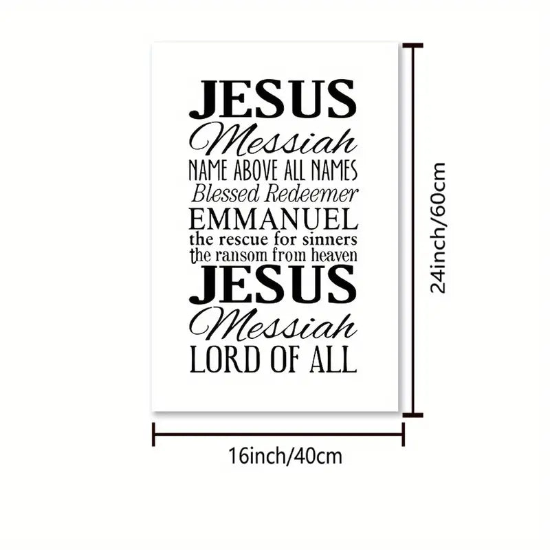 1pc Christian Jesus Canvas Art Print Painting, Black And White Wall Art Painting For Home Wall Decor, No Frame