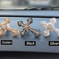 Thumbnail for 1pc Car Air Freshener, Artificial Diamond Cross Jesus Christian Vent Clip Aroma Car Smell Flavoring In Auto Decoration Interior Car Accessories