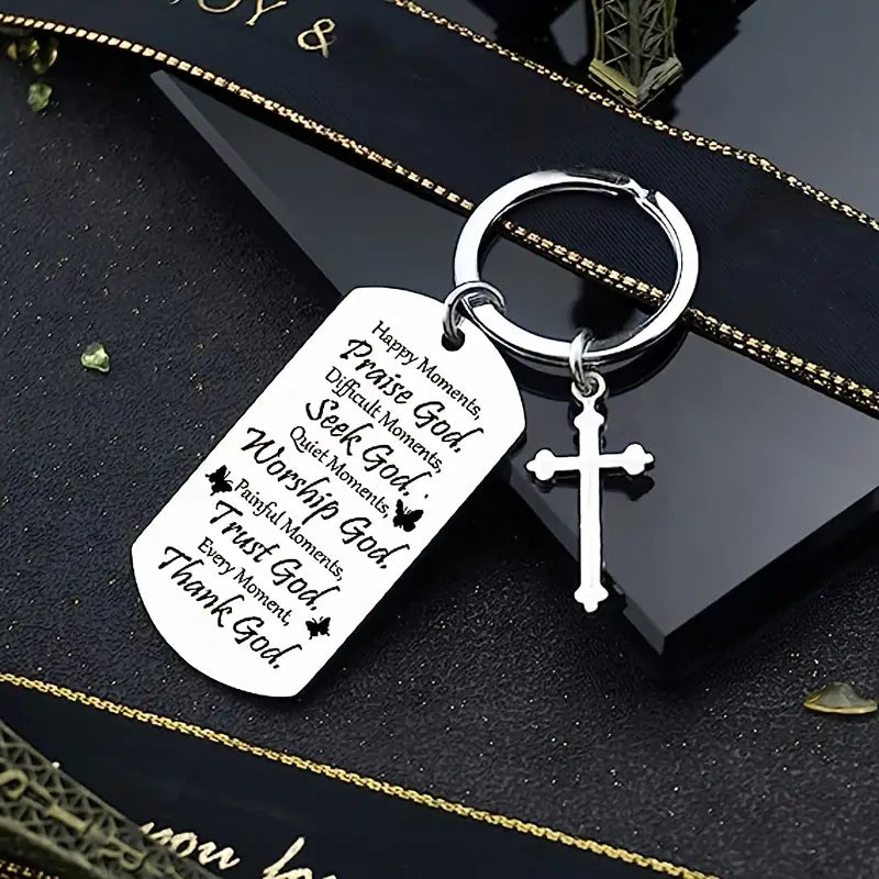 Christian Gifts Keyring For Women Inspirational Stocking Stuffers Gifts With Bible Verse For Men Religious Prayers Presents Happy Moment Praise God Spiritual Scripture Keep Sake Keychain