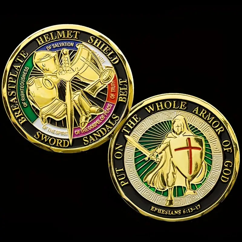Unlock the Power of Prayer with the Put On The Whole Armor Of God Challenge Coin