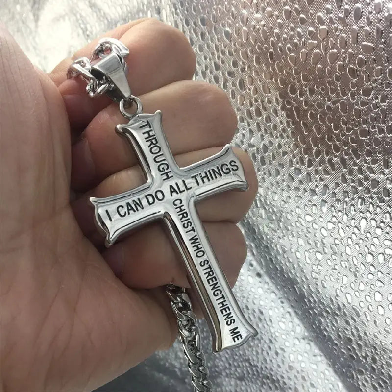 "I Can Do All Things Through Christ" Cross Christian Necklace