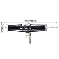 Thumbnail for Jesus Loves Me Leather Bracelet Multilayer Wrap Cross Christian Leather Bracelets For Men