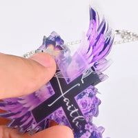 Thumbnail for 1pc, Purple Winged Jesus Cross Rose Acrylic Pendant, Car Interior Pendant, Backpack Key Hanging Pendant, Home Decoration, Car Decoration, Pendant Ornament, Festival Ornaments, Holiday Accessory, Easter Gift