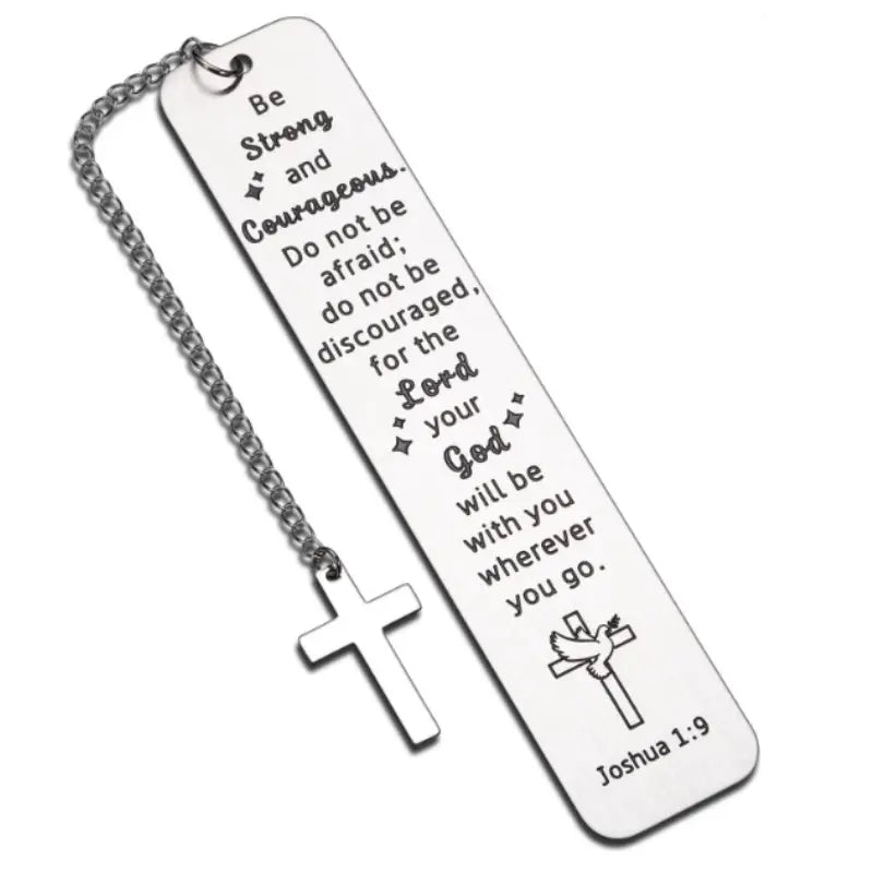 Bookmark Cross Pendant Faith Lover Book Lover Stainless Steel Bookmark Gift