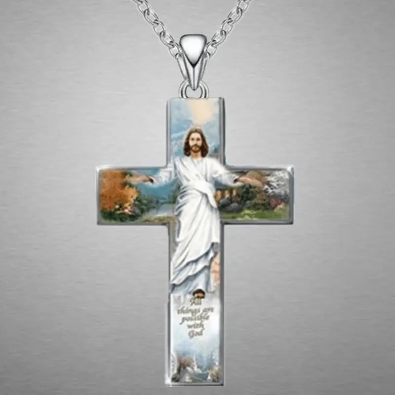 Fashion Holy Jesus Cross Pendant Necklace Personality Cross Jewelry Accessories