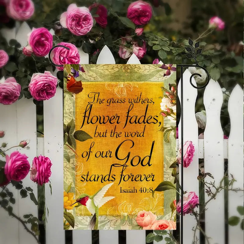 Inspire Your Garden with Bible Verse Garden Flag - 12x18 Inch Christian Quotes Double-Sided Decorative Flag