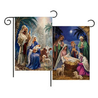Thumbnail for 2pcs Jesus Series Garden Flag, Double-sided Printing Yard Linen Garden Flag (11.8x17.8in), Festival Decoration Flag, No Flagpole