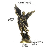 Thumbnail for 1pc Christian Saint Michael Figurine, The Archangel Defeating Satan Guardian Statues Zinc Alloy Ctafts, For Home Room Tabletop Desktop Decor
