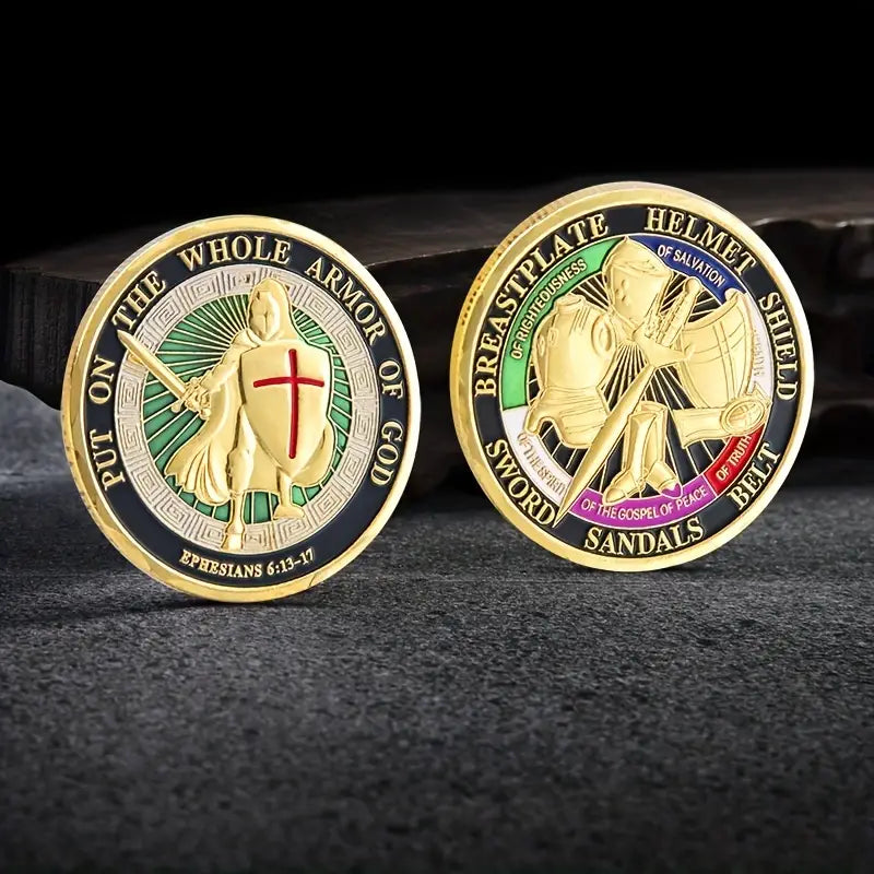 Unlock the Power of Prayer with the Put On The Whole Armor Of God Challenge Coin