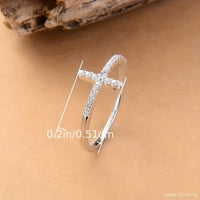 Thumbnail for Sparkling Zircon Cross Ring - Perfect Engagement, Anniversary, and Birthday Gift for Her!