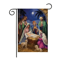 Thumbnail for 2pcs Jesus Series Garden Flag, Double-sided Printing Yard Linen Garden Flag (11.8x17.8in), Festival Decoration Flag, No Flagpole