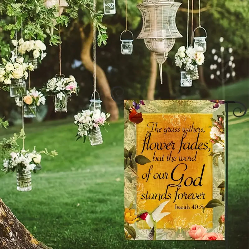 Inspire Your Garden with Bible Verse Garden Flag - 12x18 Inch Christian Quotes Double-Sided Decorative Flag