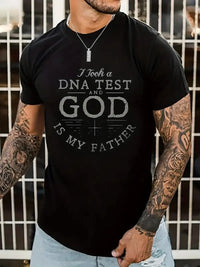 Thumbnail for Men's Summer Outfit: Christian Slogan Pattern Print T-Shirt - A Stylish Graphic Tee for Men