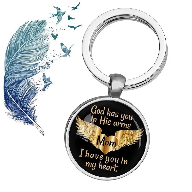 Sparkling Angel Wings Time Gem Pendant Necklace Keychain - A Perfect Christmas Gift!