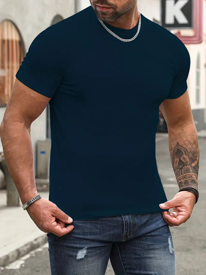 Stand with God in Style: Men's Summer T-Shirts with Cross Round Neck