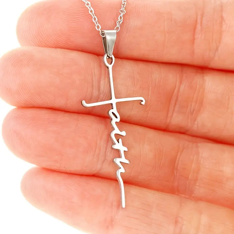 Gorgeous Stainless Steel Christian Cross Necklace - The Perfect Symbol of Faith and Prayer