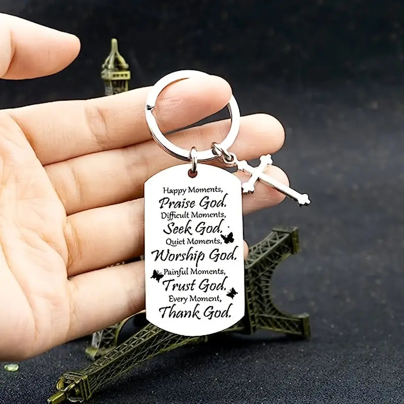 Christian Gifts Keyring For Women Inspirational Stocking Stuffers Gifts With Bible Verse For Men Religious Prayers Presents Happy Moment Praise God Spiritual Scripture Keep Sake Keychain