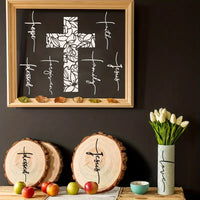Thumbnail for 9pcs Cross Painting Stencils Set, Christian Stencils, Believe Jesus Forgiveness Cross Stencils, Reusable Painting Stencils With Metal Open Ring For Wall, Wood, Stone, Canvas Bags And More Decorative Painting
