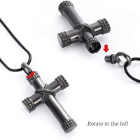 Thumbnail for Customizable Rope Wrap Cross Cremation Urn Pendant Necklace: A Unique Keepsake for Men