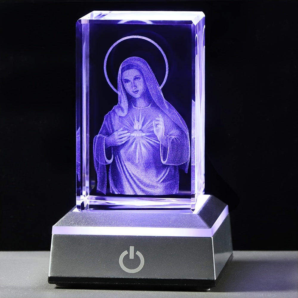 Gorgeous 3D Virgin Mary LED Night Light - Perfect Religious Gift for Mom, Friends & Family!